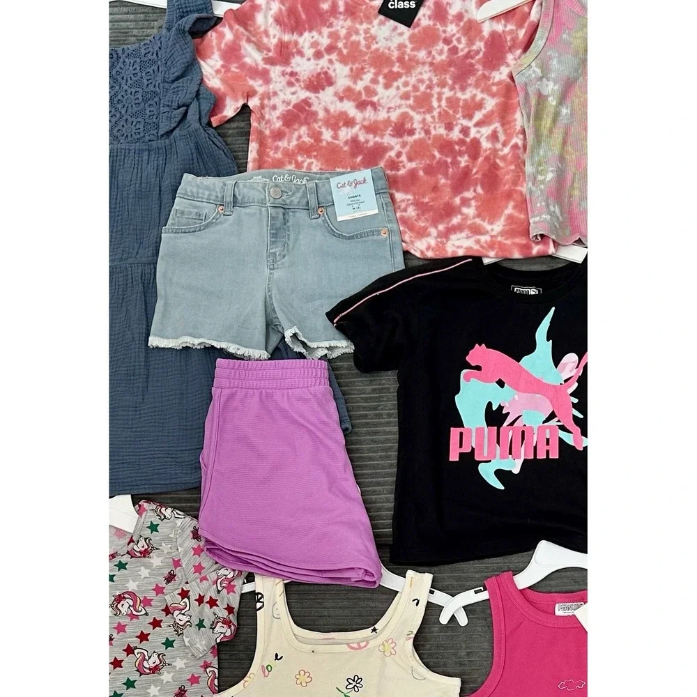 Huge Lot Girls Size 7 8 Summer Clothes NEW &EC Dress Justice Jeans Shorts DKNY